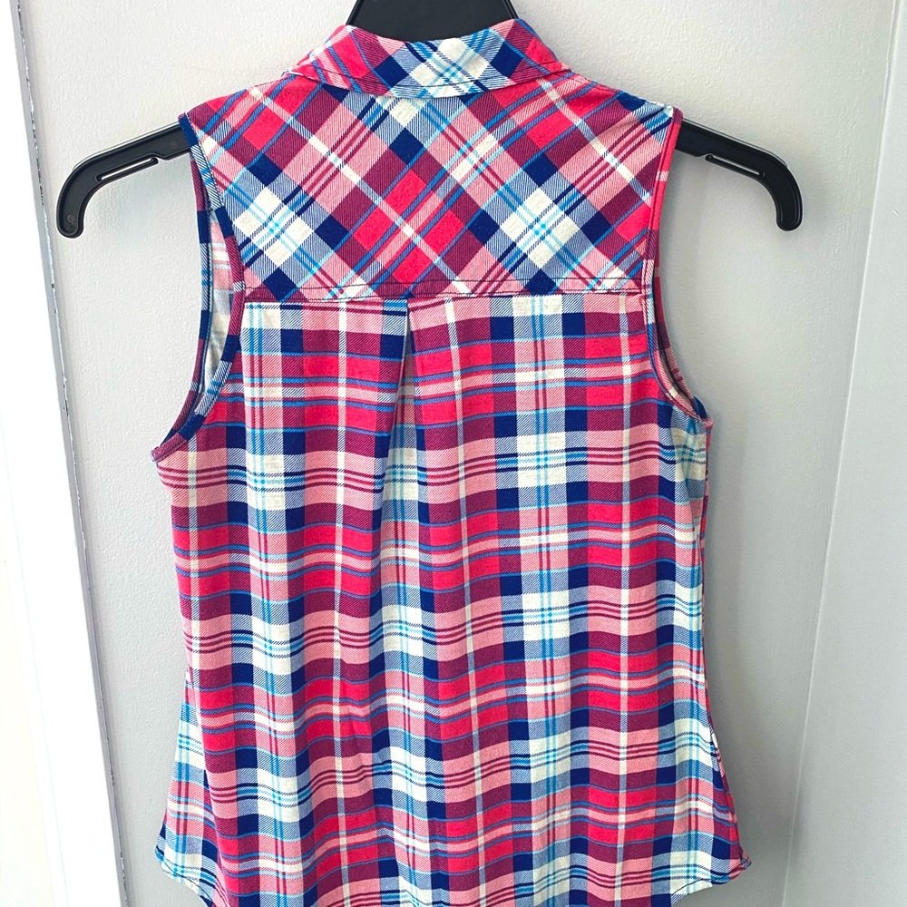 [💙🆓] Ardene • Pink & blue button down sleeveless shirt - Picture 5 of 7